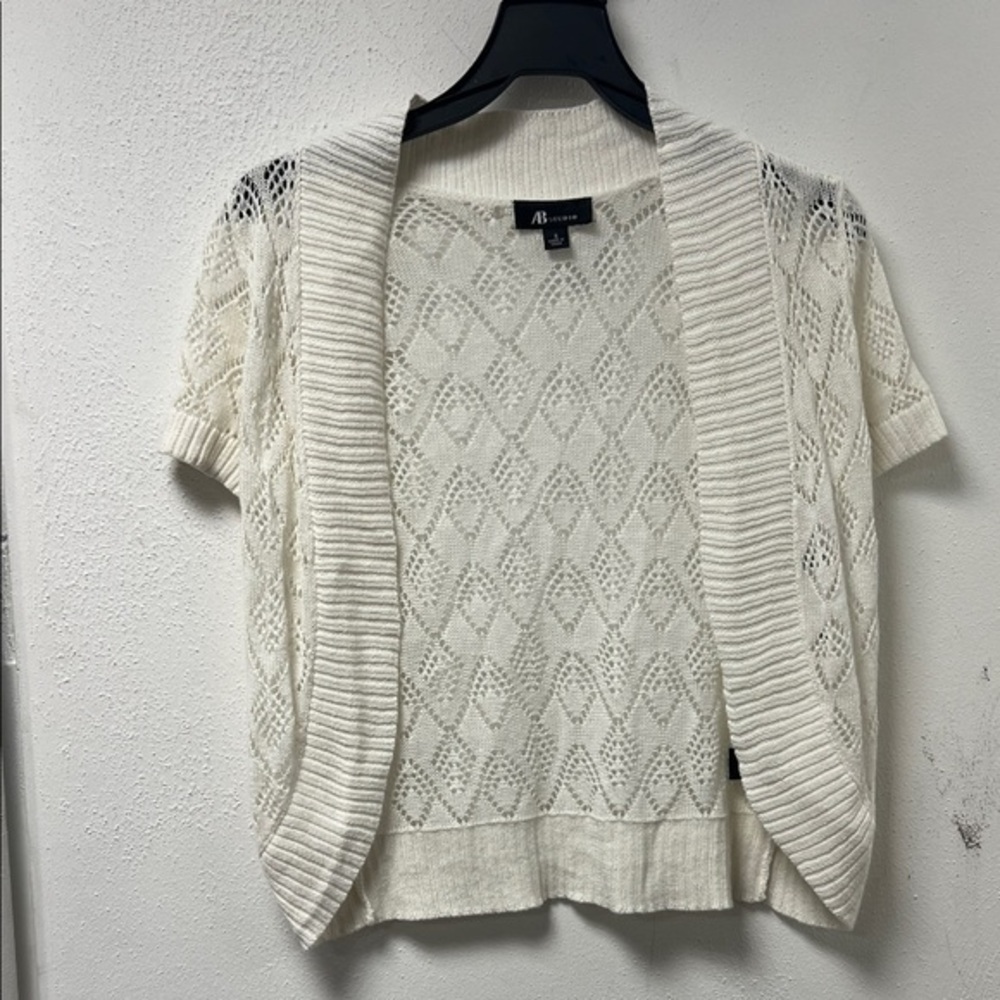 AB Studio Women's Cream Knit Cardigan